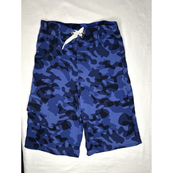 Hanna Anderson Boys Camo Print Swim Trunks Size 8 / 130 cm Blue Shorts Unlined - Picture 8 of 9
